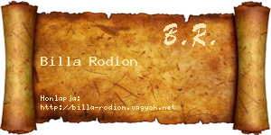 Billa Rodion névjegykártya